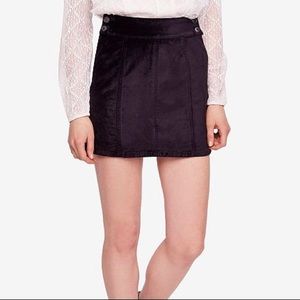 Free People Retro Velvet Mini Skirt Size